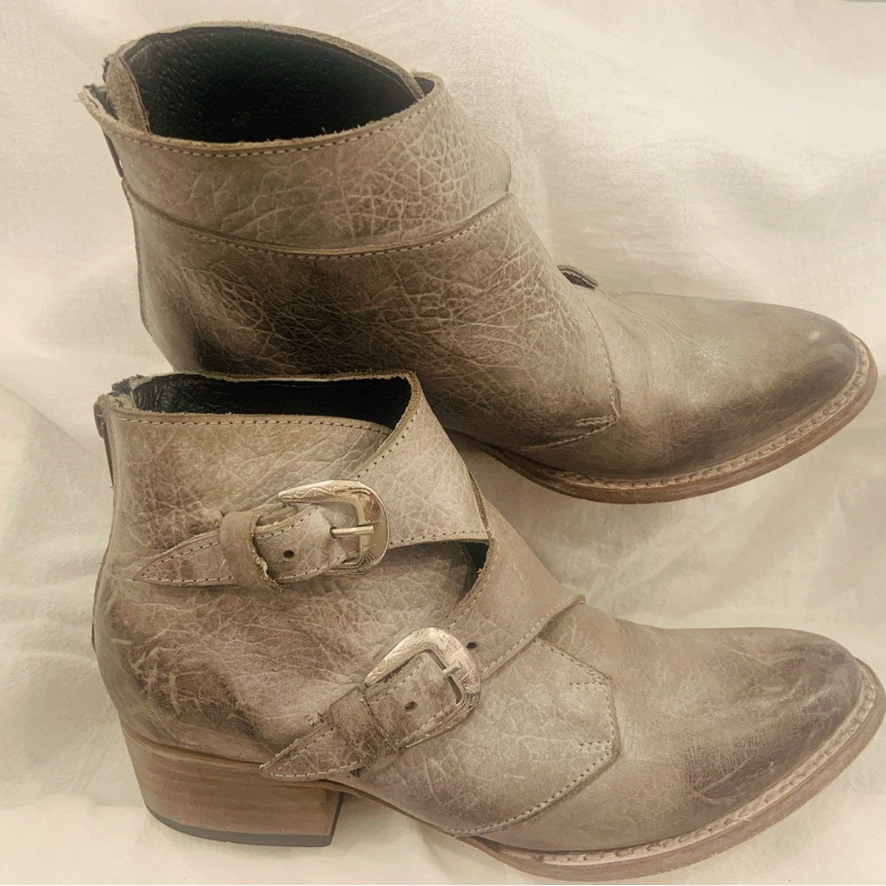 Freebird by Steven Distressed Grey Saga Booties